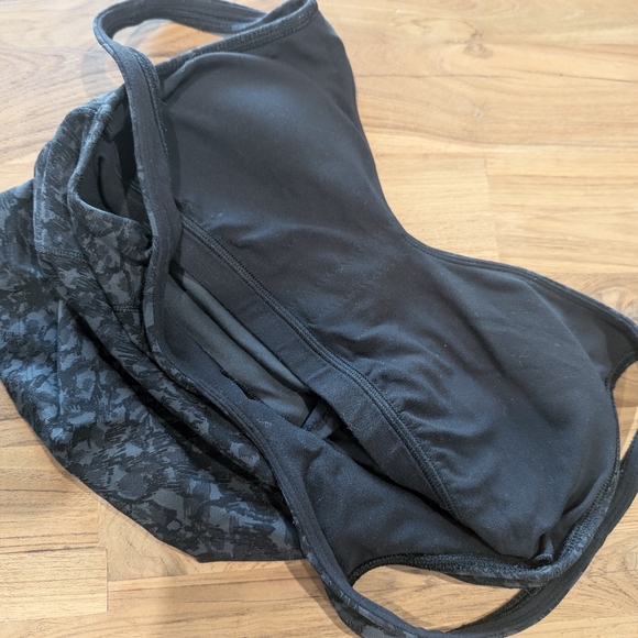 Lululemon Align Tank Top Wild Thing Camo Deep Coal Multi Black Nulu Crop Bra 8 - Picture 6 of 7